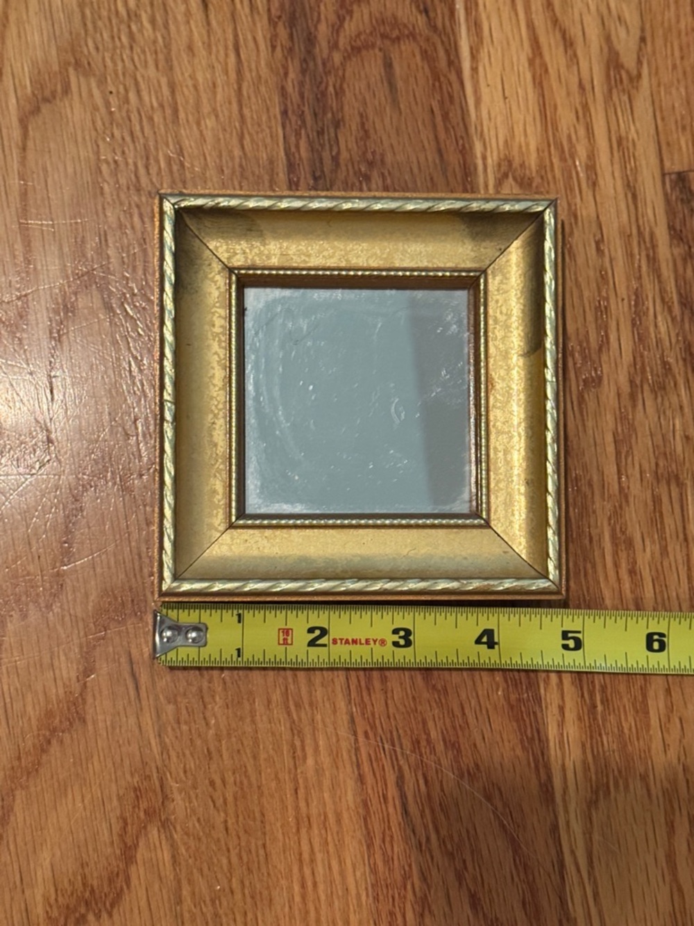 5” Square Decorative Gold Mini Mirror